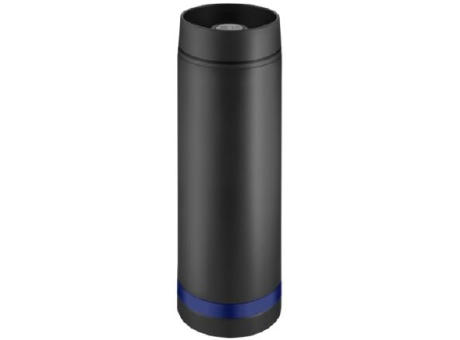 Product image Metmaxx® Thermobecher "Crema" 360° schwarz/Ring blau Werbeartikel