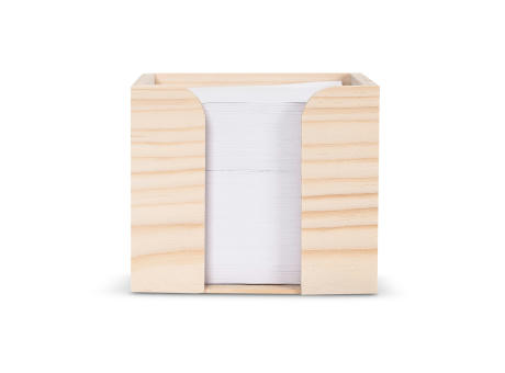 Notizzettel 10x10x8,5cm in Würfelholzbox  Werbeartikel