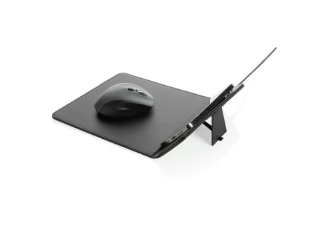 Swiss Peak RCS recyceltes 10W Wireless-Charging PU Mauspad Werbeartikel