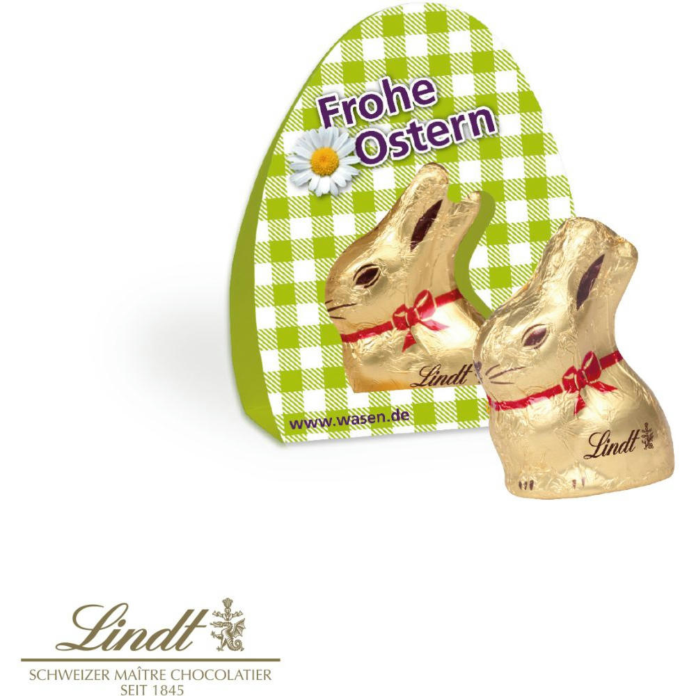 LINDT GOLDHASE, 10 g OSTERBOTEN Werbeartikel