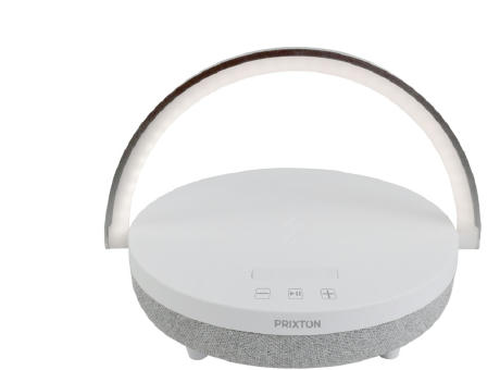 Product image Prixton 10W 4-in-1 Bluetooth®-Lautsprecher mit LED-Licht und kabelloser Ladestation Werbeartikel