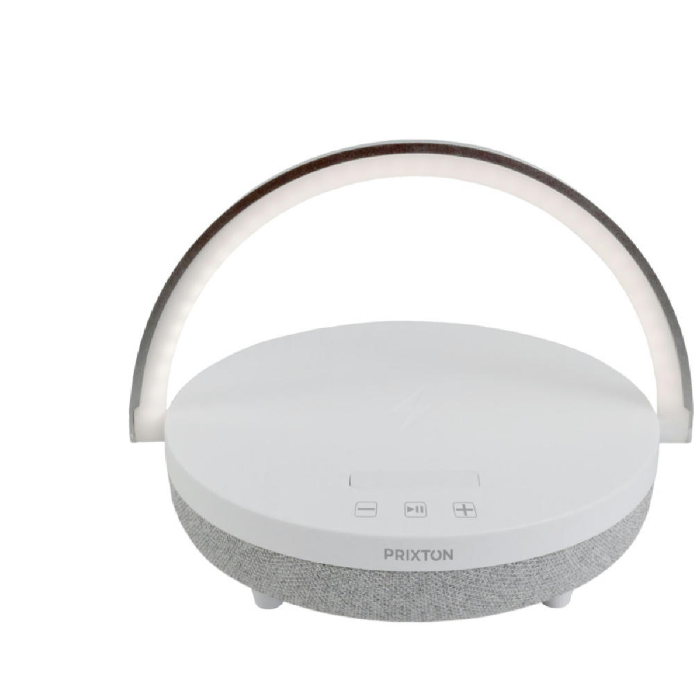 Product image Prixton 10W 4-in-1 Bluetooth®-Lautsprecher mit LED-Licht und kabelloser Ladestation Werbeartikel