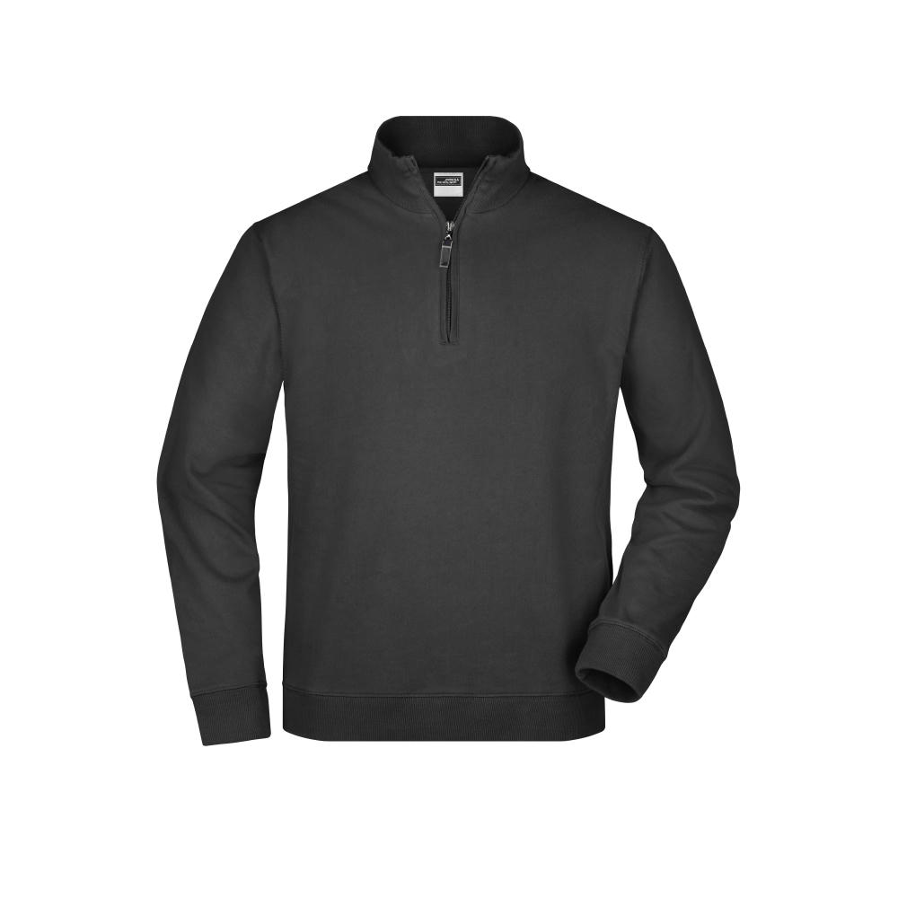 Round-Neck Zip - Sweatshirt mit Stehkragen und kurzem Reißverschluss Werbeartikel
