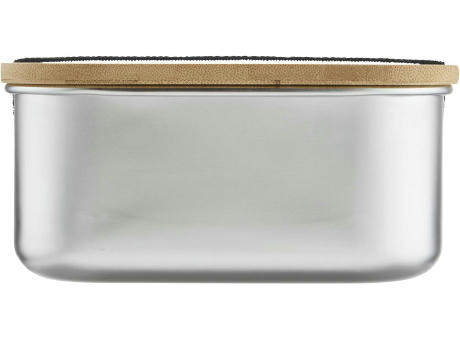 Lunchbox 1350 ml aus Edelstahl mit Bambus-Deckel Werbeartikel