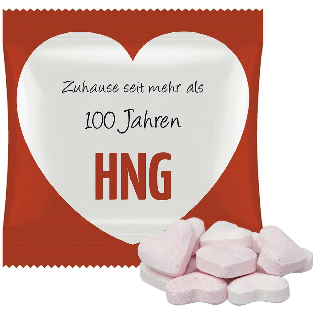 Product image Brause-Herzen Mix Erdbeere und Wildkirsche, ca. 10g, Mini-Tüte Werbeartikel