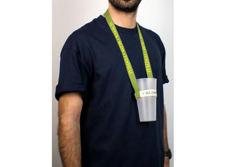 SWINDON. Lanyard und elastischer Becherhalter aus Polyester für Sublimation geeignet Werbeartikel