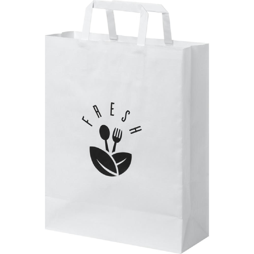 Product image Kraftpapiertasche 80-90 g/m² mit flachen Griffen – 25 × 11 × 31 cm Werbeartikel