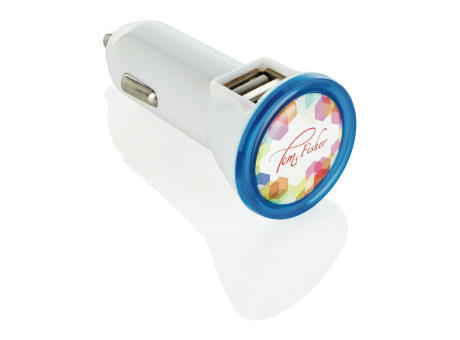 Leistungsstarkes Auto Ladegerät mit Dual Anschluss Werbeartikel