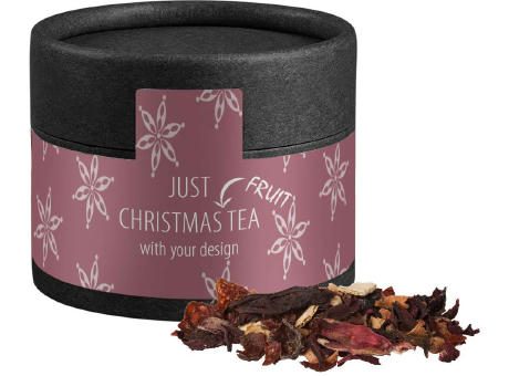 Product image Weihnachts Früchtetee, ca. 25g, Kraftpapierdose Mini schwarz Werbeartikel