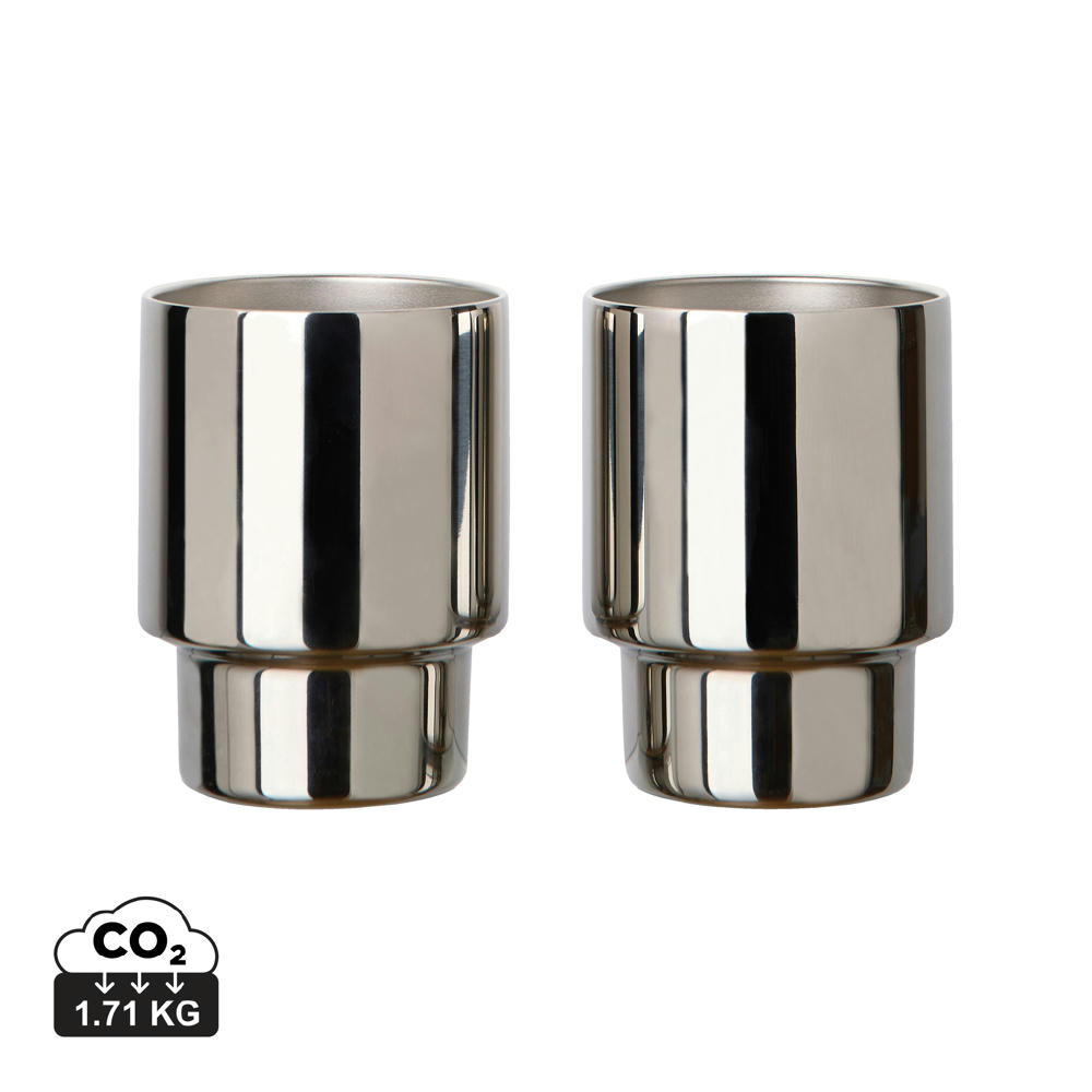 Product image VINGA Nagano RCS recycelte Edelstahlbecher, 2er-Set Werbeartikel