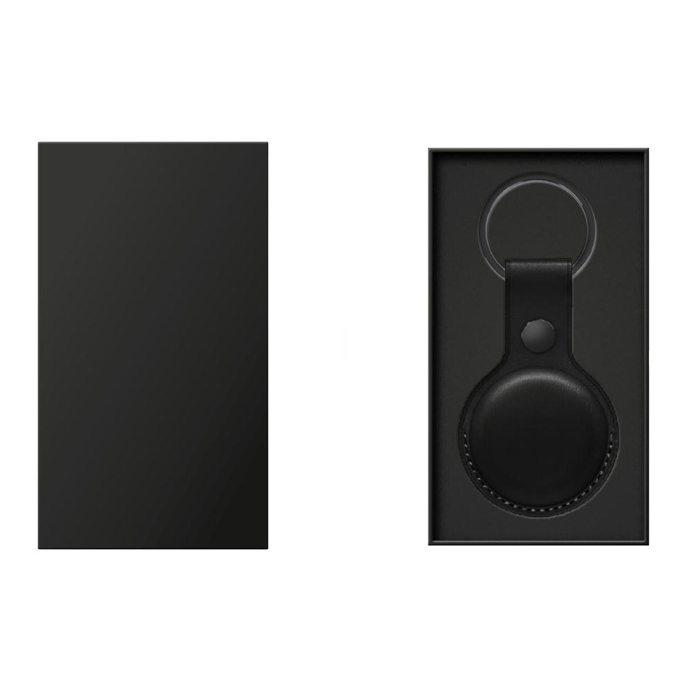 Bluetooth Keyfinder mit Kamera Fernauslöser und Echtlederhülle Schwarz Werbeartikel