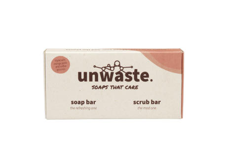 Unwaste Duopack Soap & Scrub bar Werbeartikel