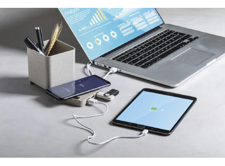 Multifunktionaler Stifteköcher Ampdesk Werbeartikel