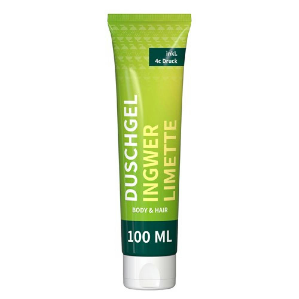 100 ml Tube - Duschgel Ingwer-Limette - FullbodyPrint Werbeartikel