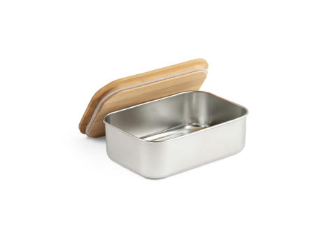SHINO. Frischhaltebox (800 mL) aus Edelstahl und Deckel aus Bambus Werbeartikel