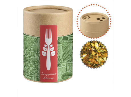 Product image Gewürzmischung Tomate-Mozzarella, ca. 50g, Kraftpapierstreuer Midi Werbeartikel
