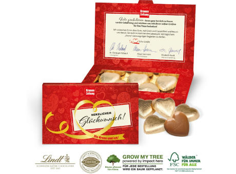 Product image PRÄSENTBOX „BUSINESS” MIT LINDT SCHOKOHERZEN bedrucken