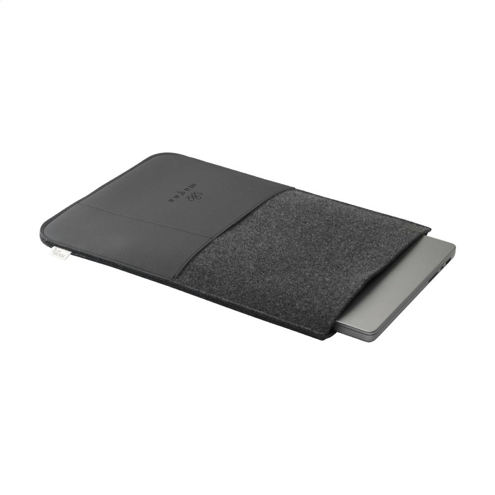 Recycled Felt & Apple Leather Laptop Sleeve 16" Werbeartikel