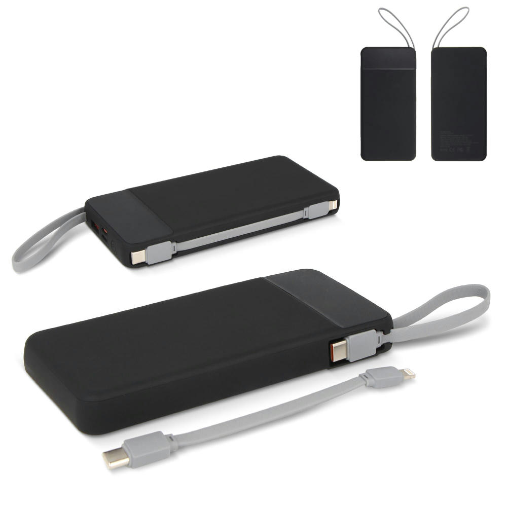 Product image Ziara Powerbank with USB-C & Lightning Cable 10000mAh Werbeartikel