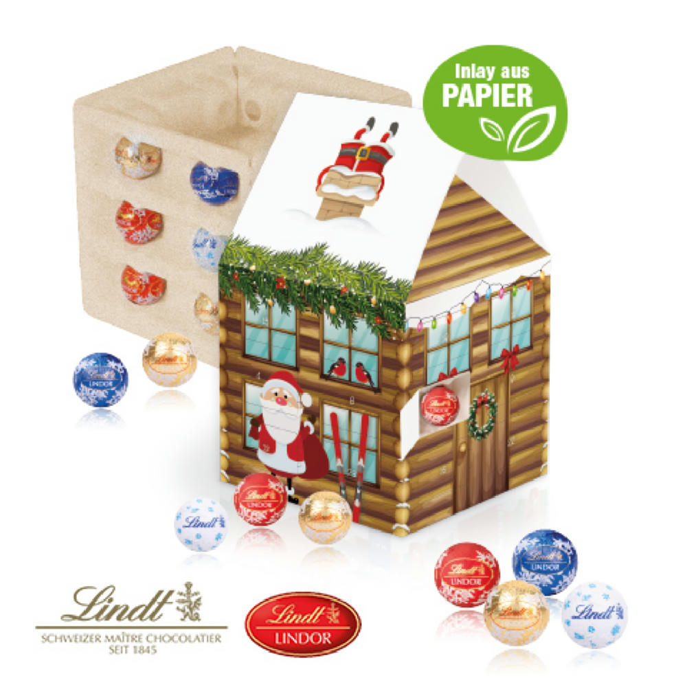 Product image Adventshaus "Edition" mit Lindt Schokolade mit Papier-Inlay Werbeartikel
