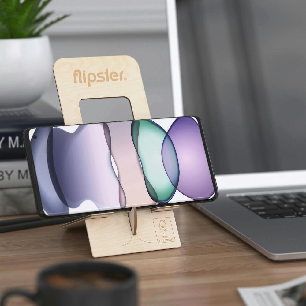 2 in 1 Handyständer flipster® (FSC® zertifiziert) Werbeartikel