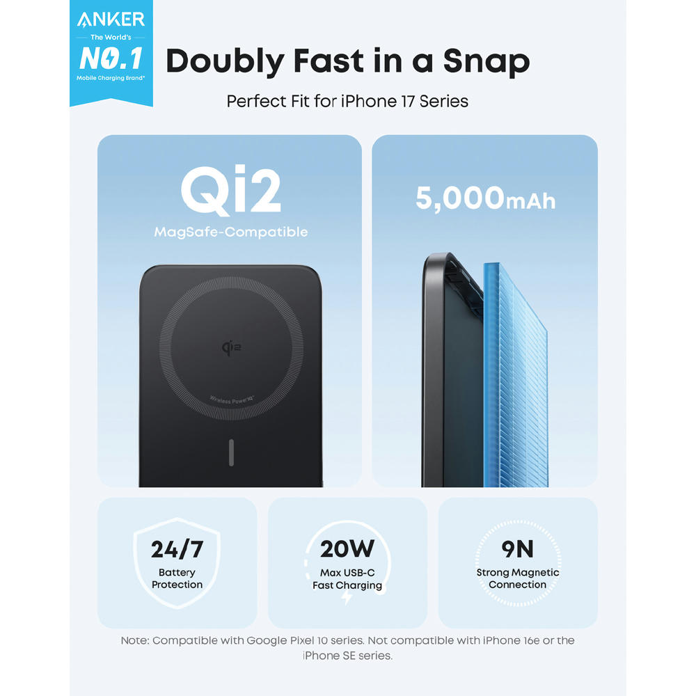 Anker Nano Wireless 5.000 Powerbank 15W MagGo Slim Qi 2.0 Werbeartikel