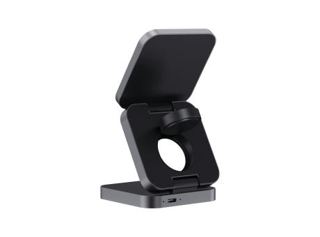 Terra faltbares 3-in-1 15W Charger aus RCS rec. Aluminium Werbeartikel