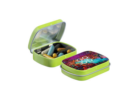 Mini Klappdeckeldose mit Süßigkeiten Werbeartikel