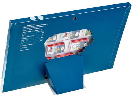 Tisch Adventskalender Heidel Schokotäfelchen individuell bedruckt,   72 g, Inhalt: Heidel Schokoladentäfelchen Werbeartikel