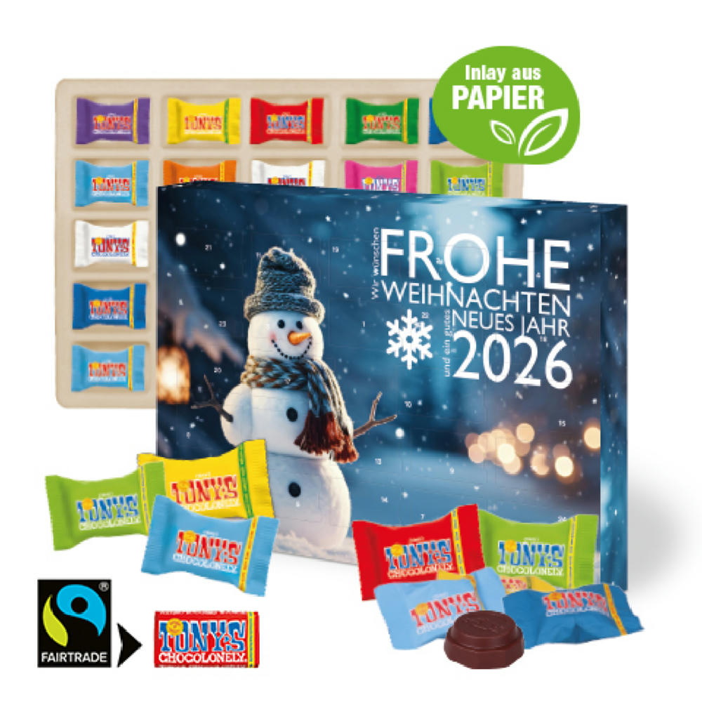Adventskalender mit Tony's Schokolade Werbeartikel