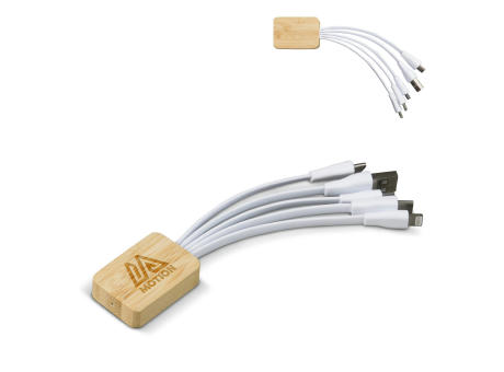 Product image Ladekabel Bambus mit R-PET-Ummantelung Werbeartikel