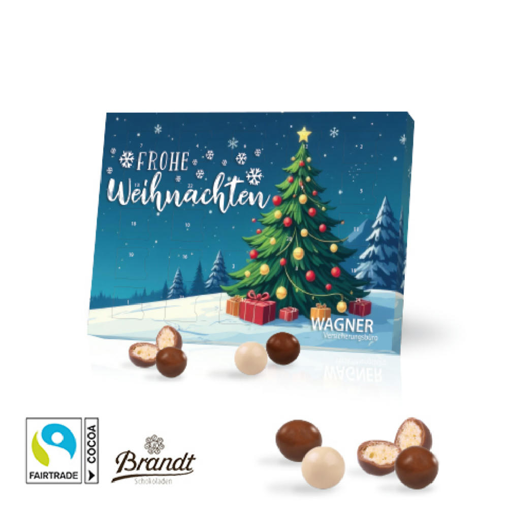 Product image Tisch-Adventskalender mit Brandt Knusperkugeln Werbeartikel