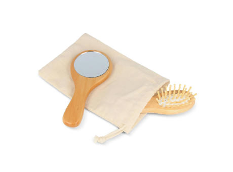 Product image Schima superba Holz Pinsel & Spiegel Set bedrucken