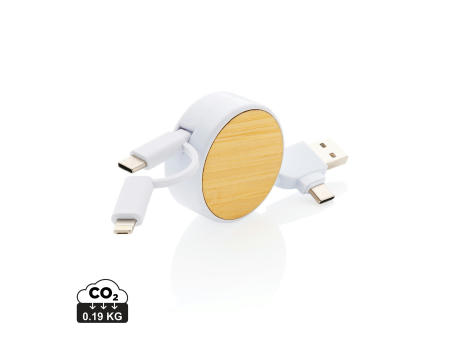Product image Ontario ausziehb. 6-in-1 Kabel aus RCS recyceltem Kunststoff Werbeartikel