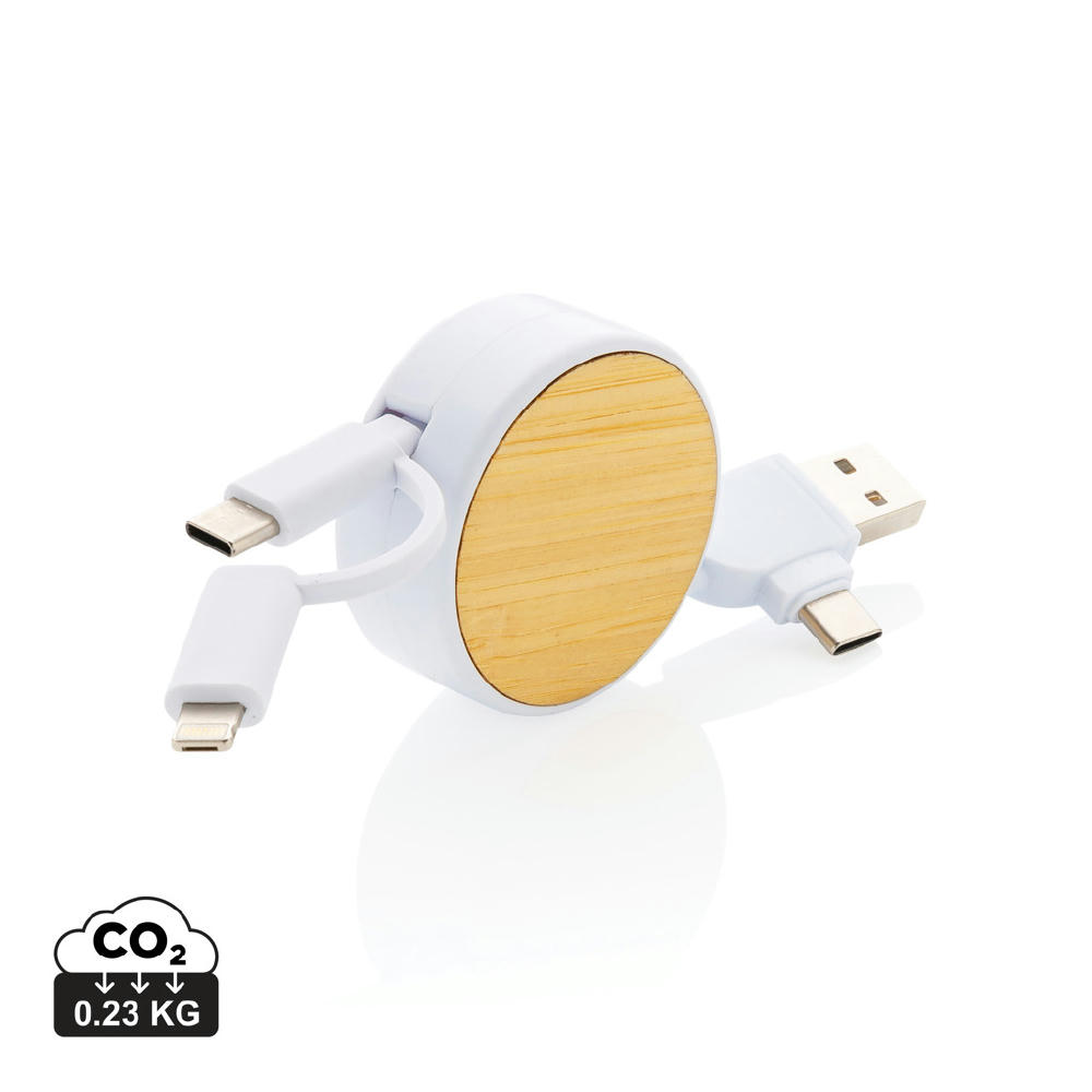Product image Ontario ausziehb. 6-in-1 Kabel aus RCS recyceltem Kunststoff Werbeartikel