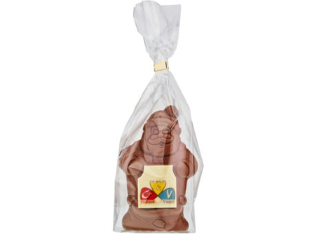Schoko Weihnachtsmann mit Schokoschild,   1 Stück, Inhalt: Weihnachtsmann 80 g bedrucken