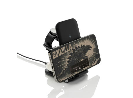 Powerpal 3-in-1 15W-Ladegerät aus RCS recyceltem Kunststoff Werbeartikel