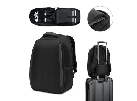 YANGON BPACK. Diebstahlsicherer Rucksack aus Twill mit wasserabweisender Beschichtung und recyceltem 600D-Polyester für Laptops 17'3" bedrucken