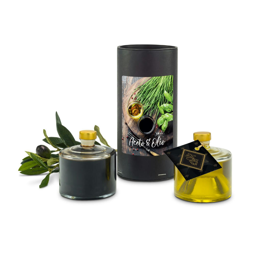 Product image Geschenkset / Präsenteset: Ginger & Fred, Essig & Öl Stapelflasche (je 100 ml) Werbeartikel