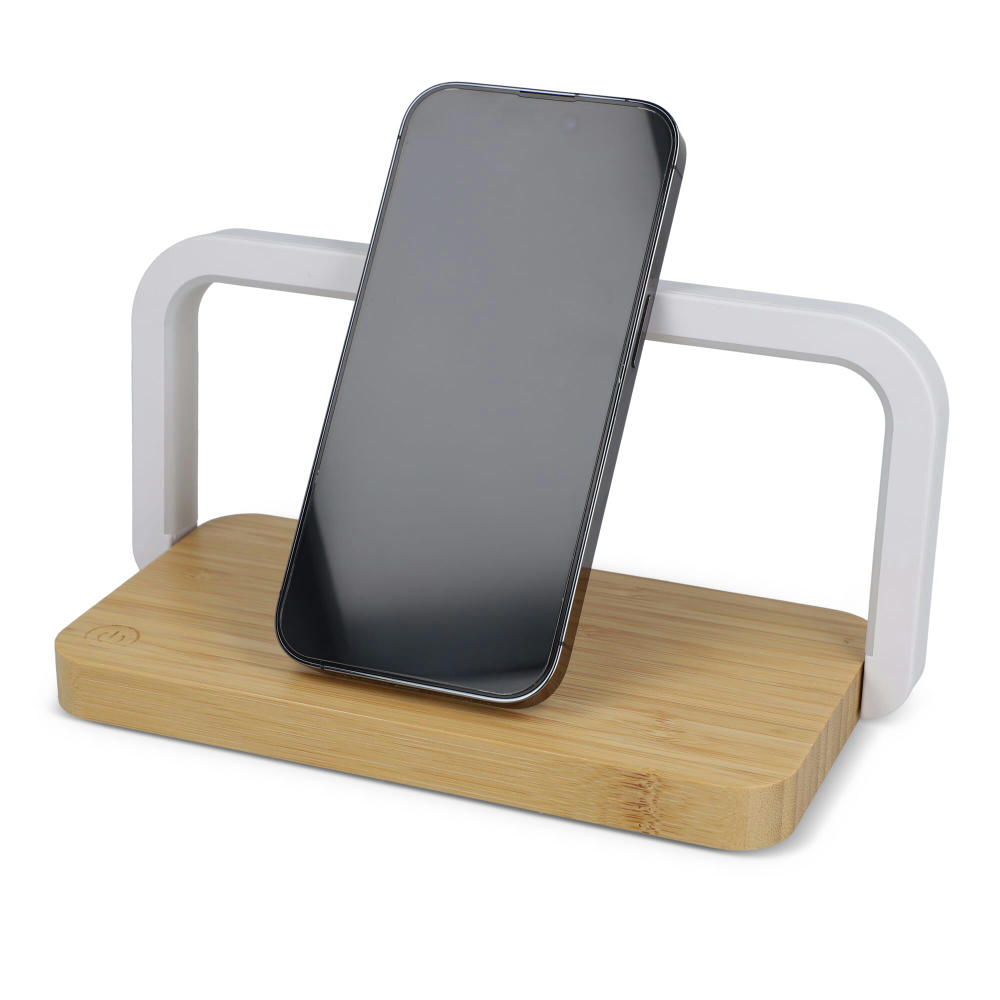 Product image 15-W-Wireless-Ladegerät mit dimmbarer LED-Lampe Werbeartikel