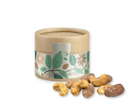 Product image Zimt-Mandel Vanille-Cashew Mix, ca. 40g, Kraftpapierdose Mini bedrucken