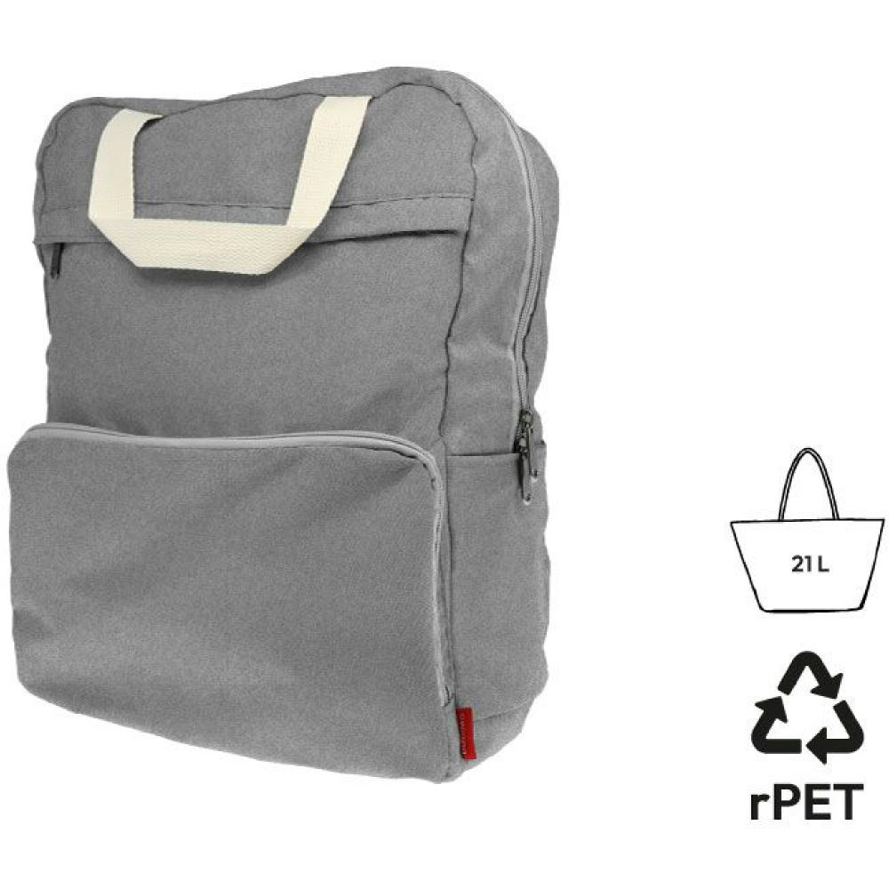 Product image Faltbarer Rucksack 'Cordoba', meliertes Grau RPET Werbeartikel
