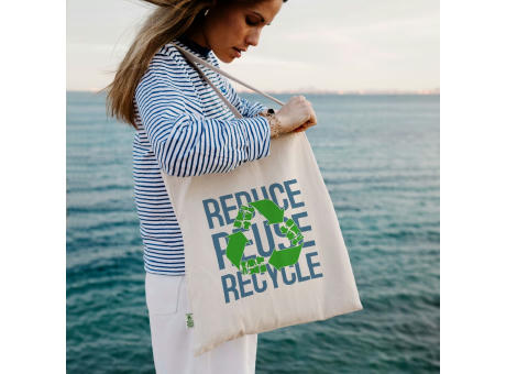 Product image PASSAU – Klassische Tasche aus recycelter Baumwolle mit langen Henkeln Werbeartikel
