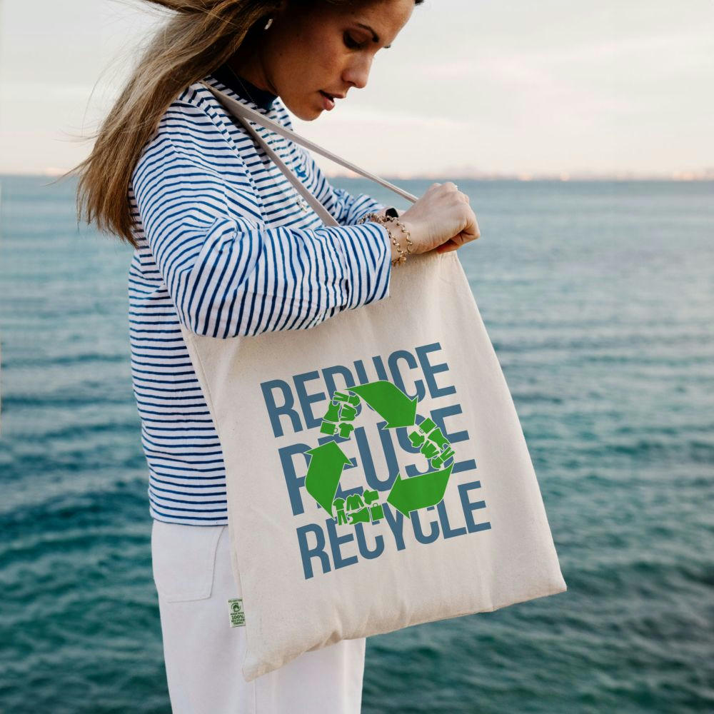 Product image PASSAU – Klassische Tasche aus recycelter Baumwolle mit langen Henkeln Werbeartikel