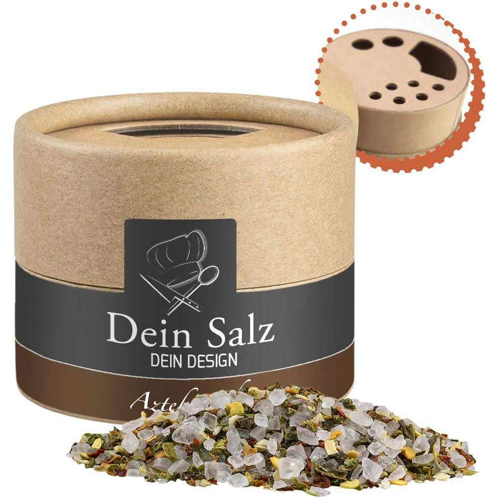 Product image Aztekensalz, ca. 45g, Kraftpapierstreuer Mini Werbeartikel