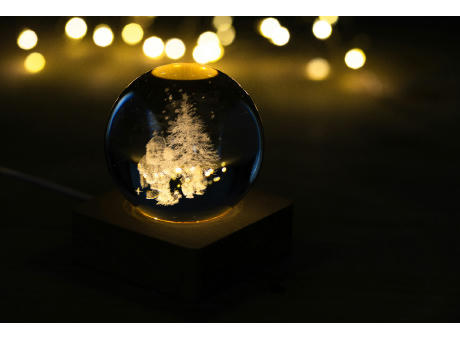 Leuchtkugel mit Weihnachtsmotiv Borealis Werbeartikel