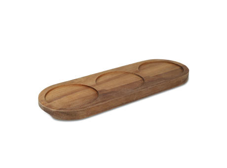 InSideOut Holzständer mit 3 runden Keramikschalen Werbeartikel