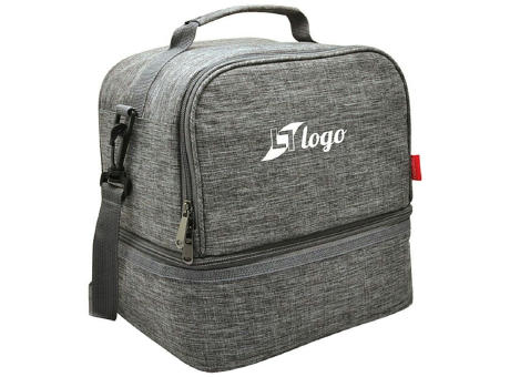 Isotherme Bento-Lunchbag 'Uji', aus RPET, grau meliert Werbeartikel