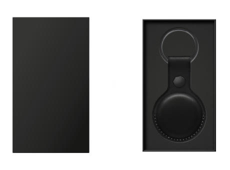 Bluetooth Keyfinder mit Kamera Fernauslöser und Echtlederhülle Schwarz Werbeartikel