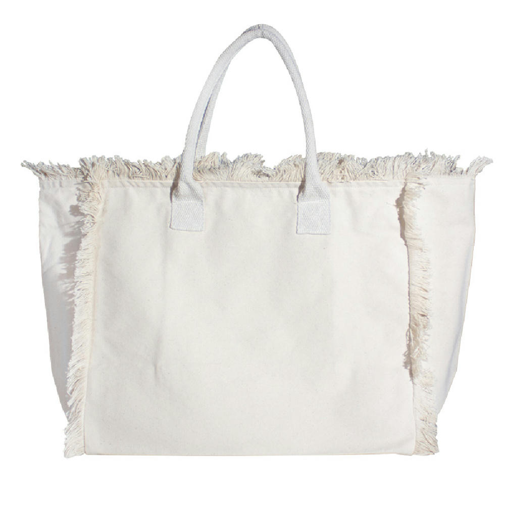 Product image Organic Fairtrade Strandtasche Lola mit farbigen Henkeln nature Werbeartikel